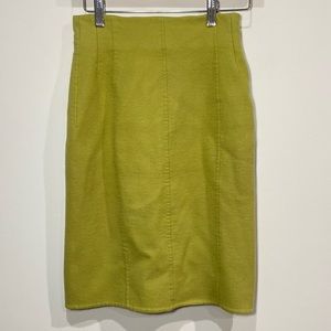 Vintage Salvatore Ferragamo Green Pencil Skirt 100% Wool
